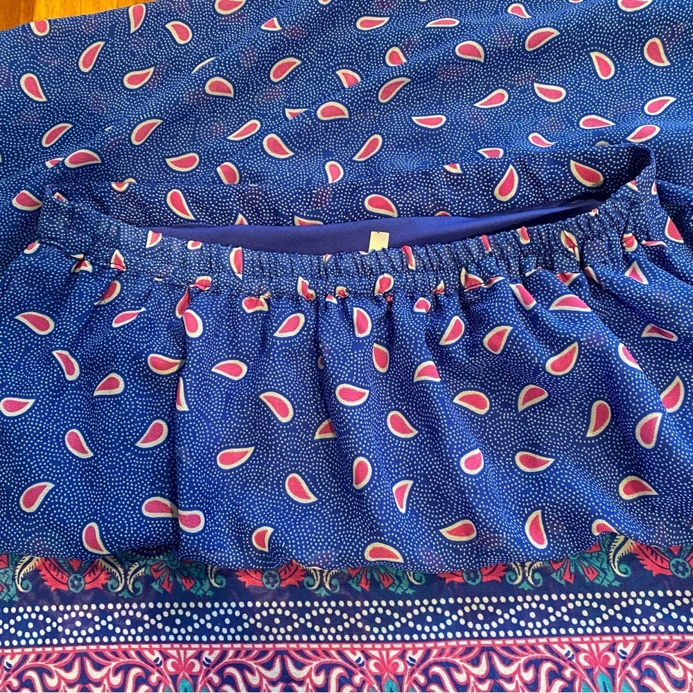 Truth Women's size M Blue Pink Paisley Floral pattern Maxi Skirt lightweight - Picture 7 of 8